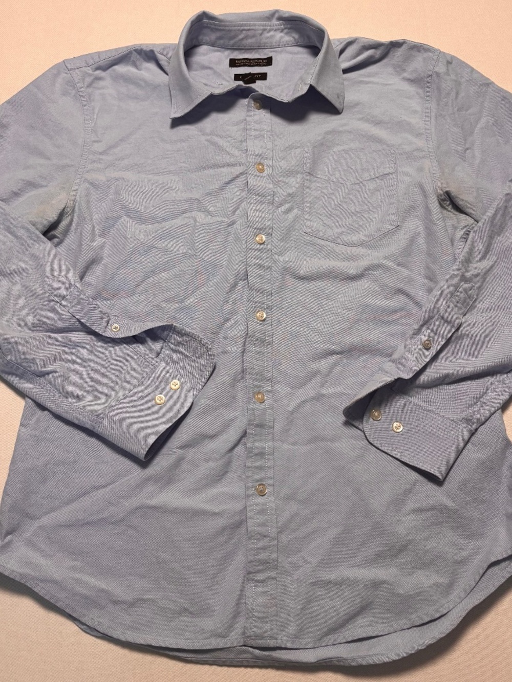 Banana Republic Mens 100% Oxford Shirt Size Large Grant Fit